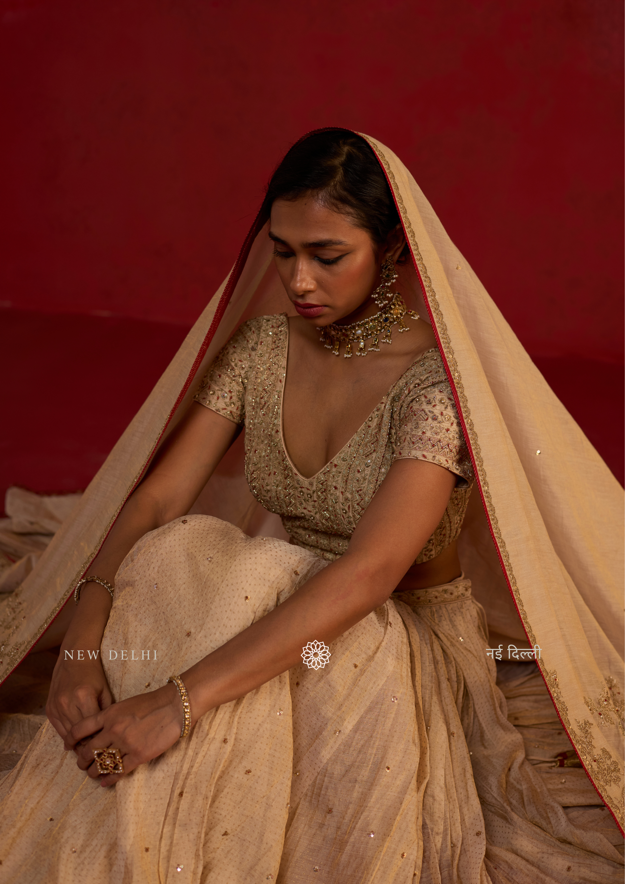 Navya | Ivory Gold Lehenga Set