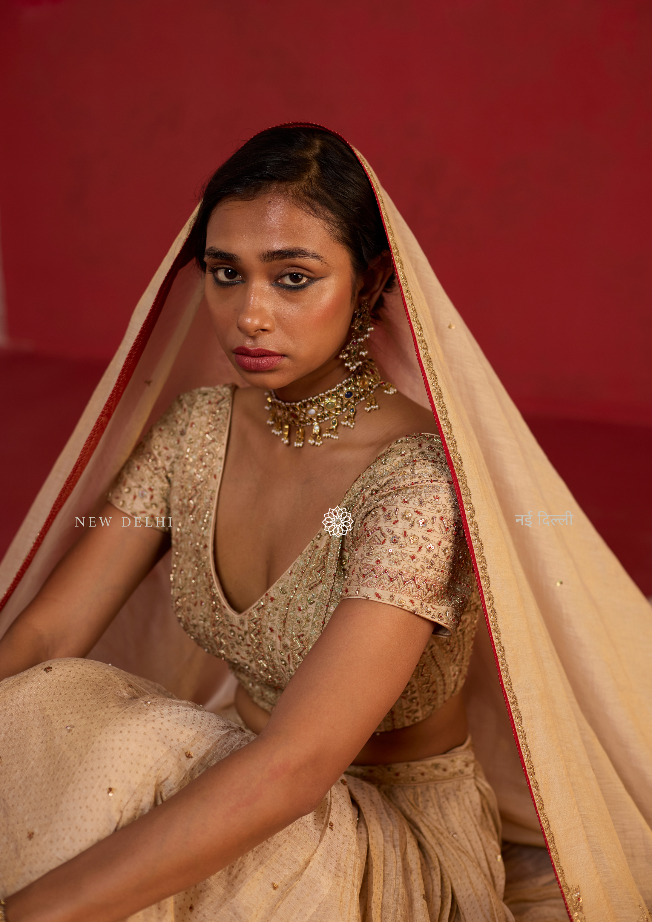 Navya | Ivory Gold Lehenga Set