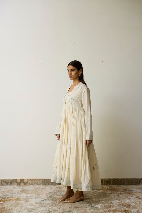 LINA | Ivory and Blush Blue Handloom Cotton Kurta Set