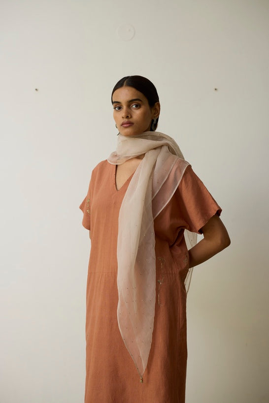 KEYA | Terracotta Handloom Cotton Kurta Set