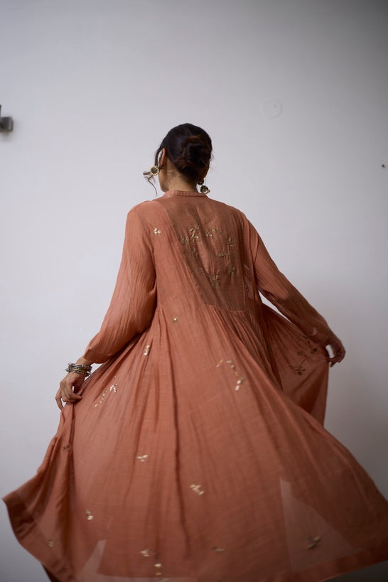 REYA | Terracotta Peach Handloom Cotton Kurta