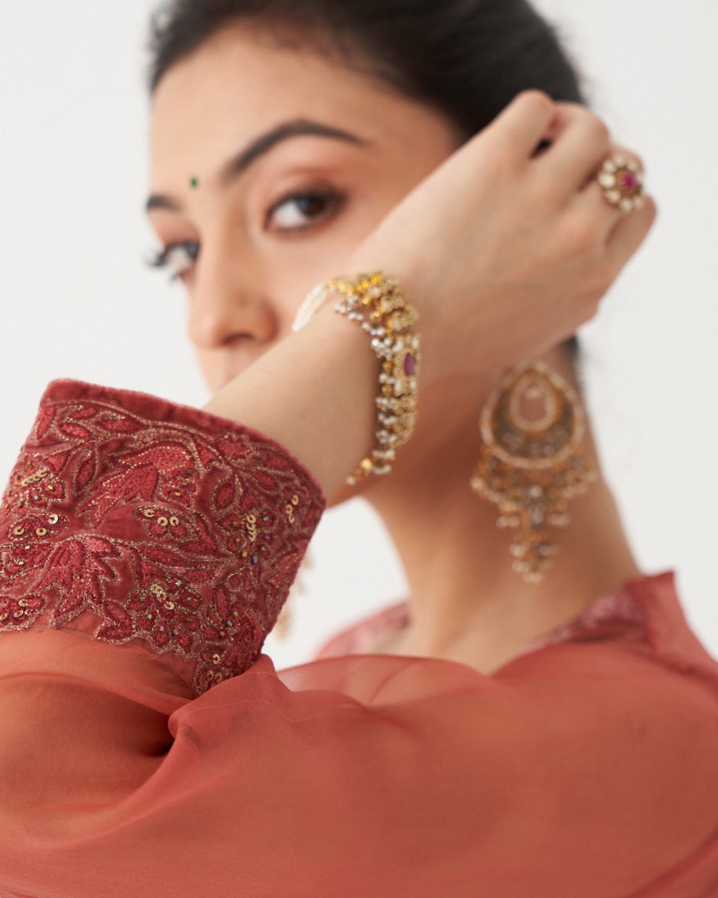 NASRIN - ROSEWOOD VELVET SHARARA