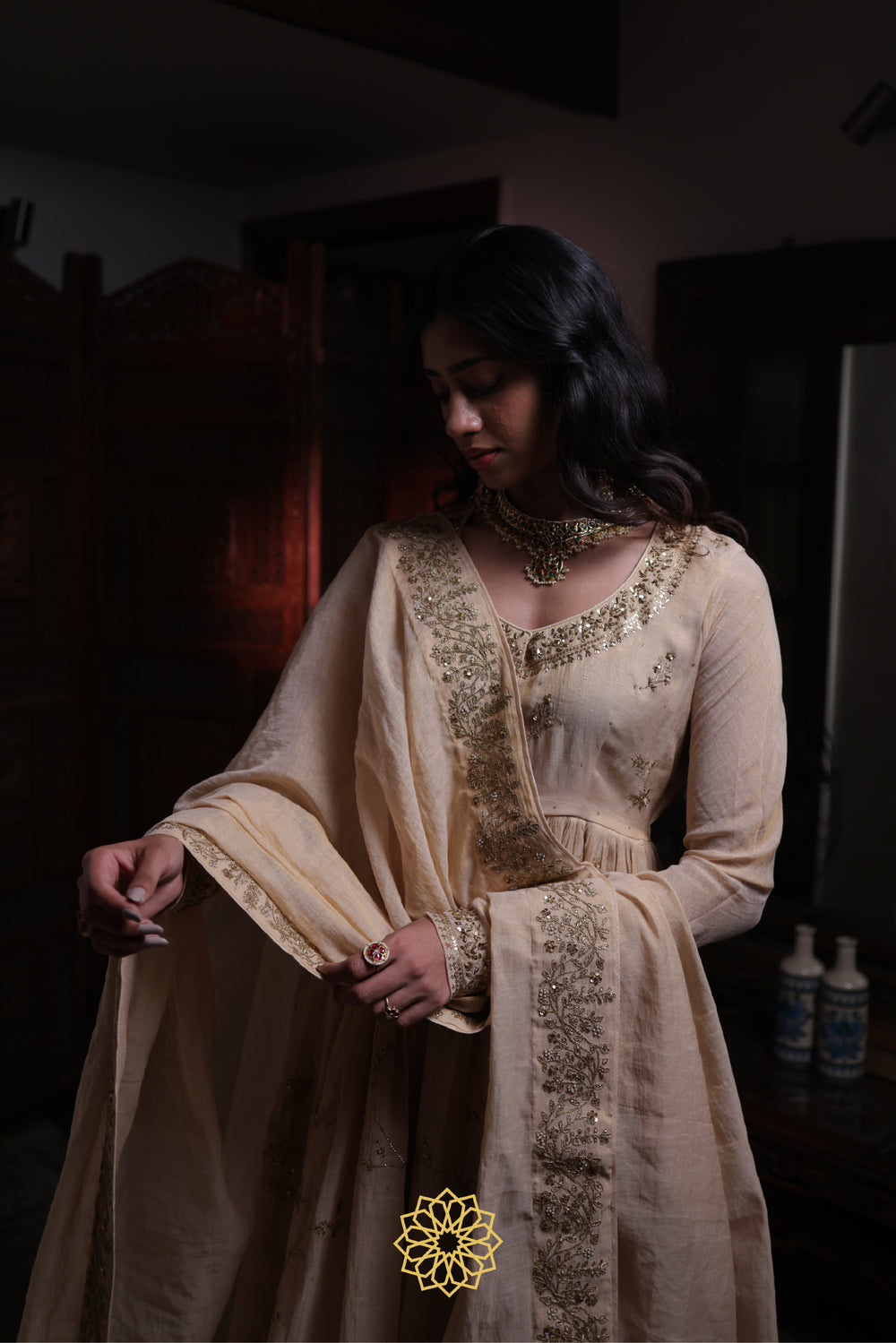 Gold Leaf Chanderi Tissue Ghagra main image 1