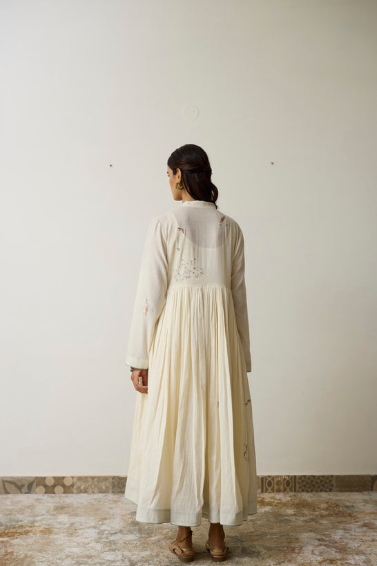 LINA | Ivory and Blush Blue Handloom Cotton Kurta Set