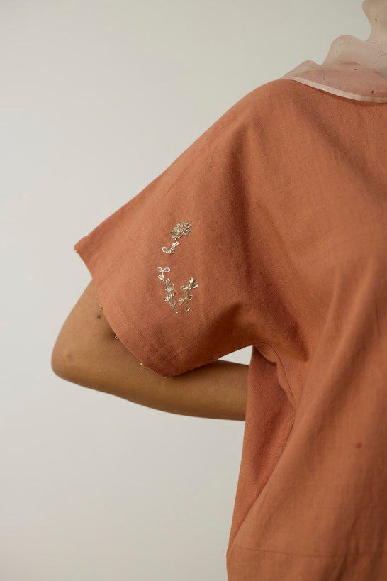 KEYA | Terracotta Handloom Cotton Kurta Set