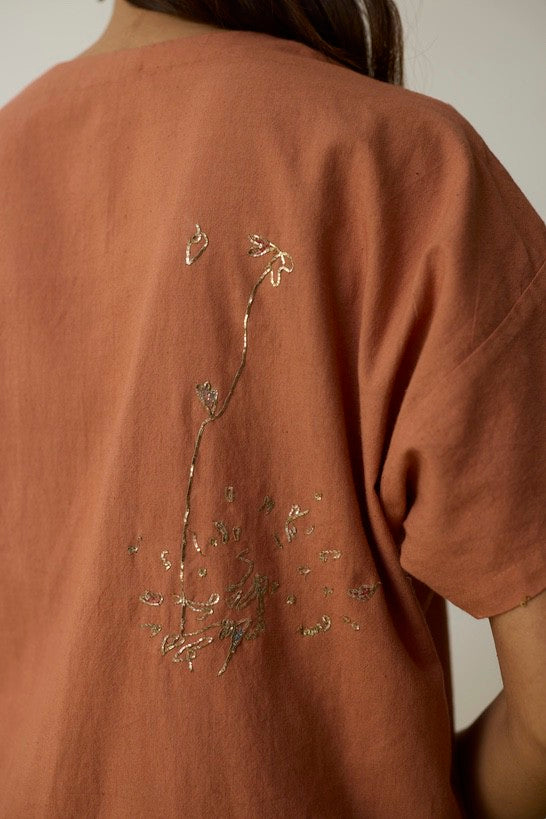 KEYA | Terracotta Handloom Cotton Kurta Set