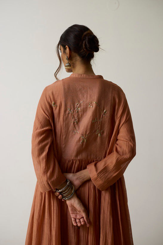 REYA | Terracotta Peach Handloom Cotton Kurta