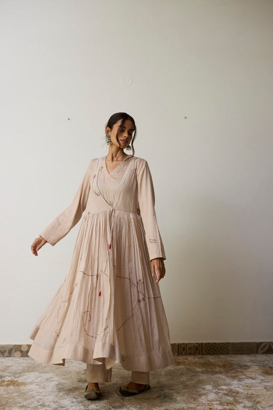 SIRA | Blush Handloom Cotton Agrakha Set