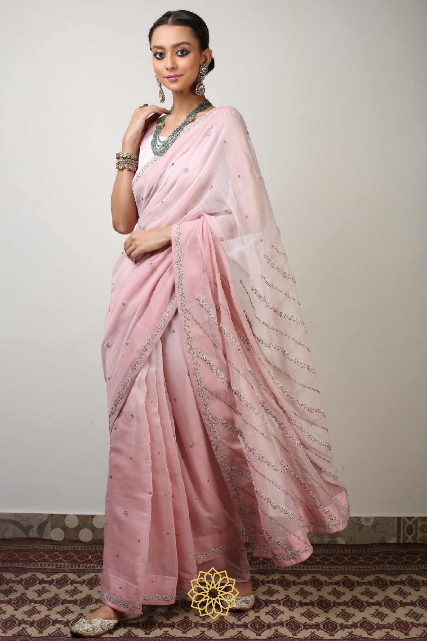AISHA EMBROIDERED CHANDERI SAREE