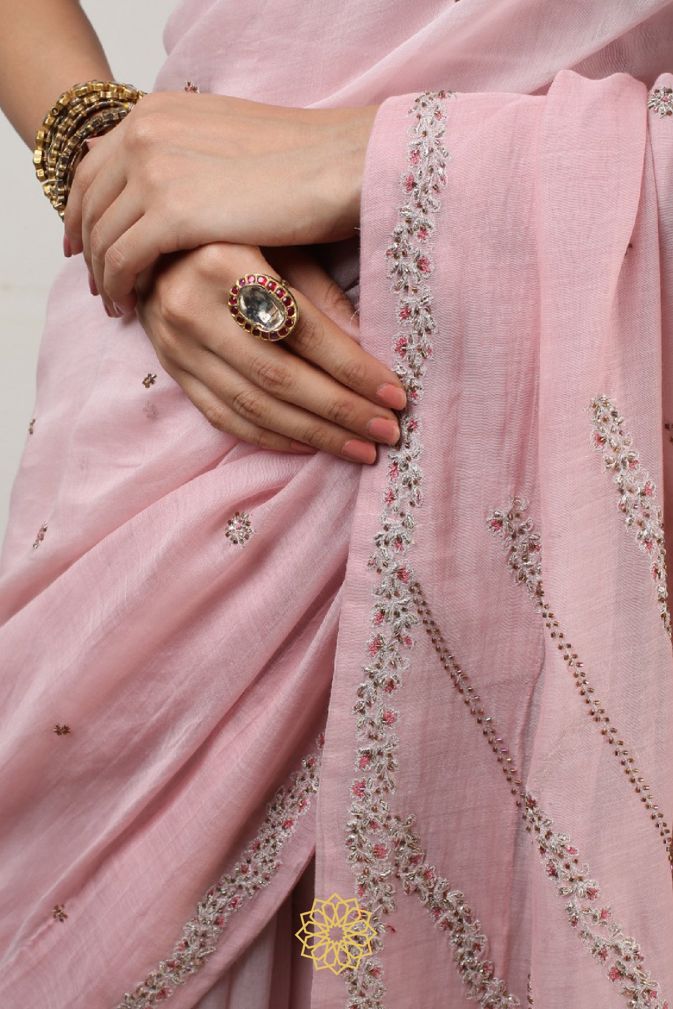 AISHA EMBROIDERED CHANDERI SAREE