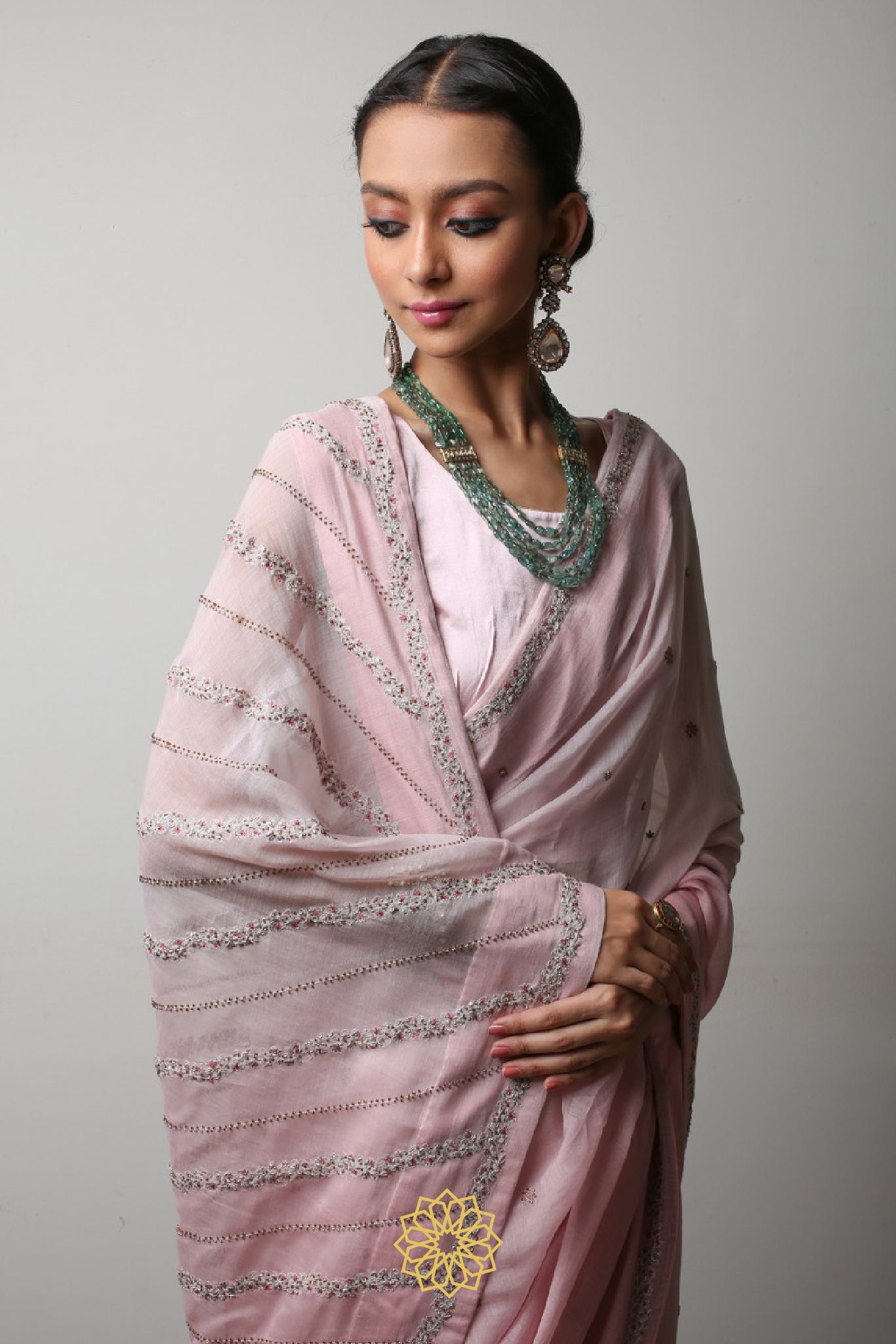 AISHA EMBROIDERED CHANDERI SAREE