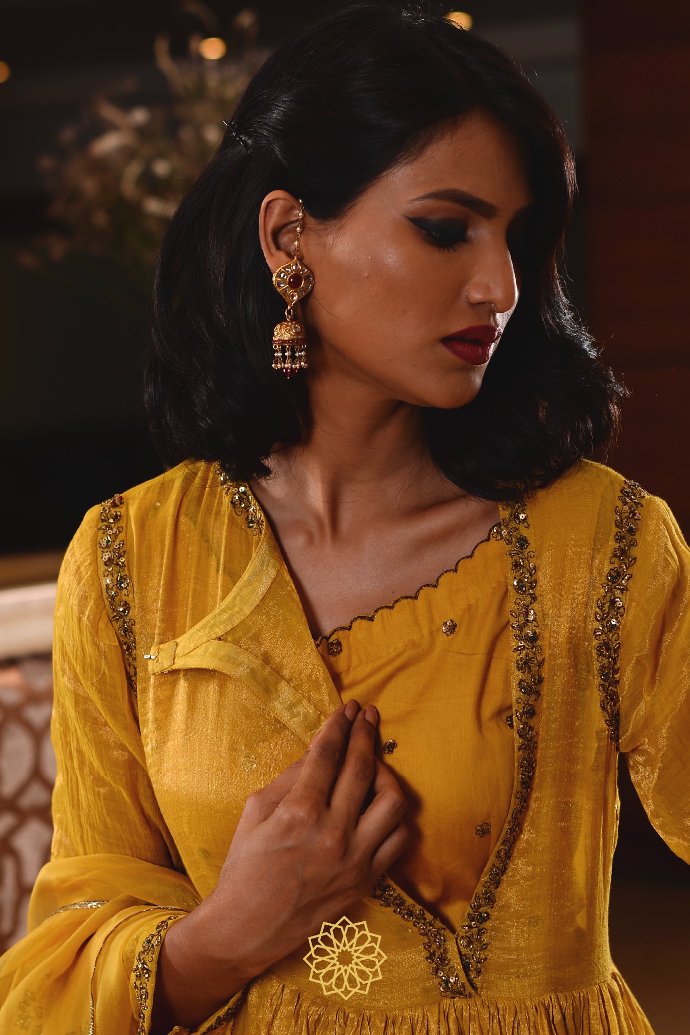 AMBER CHANDERI KURTA SET