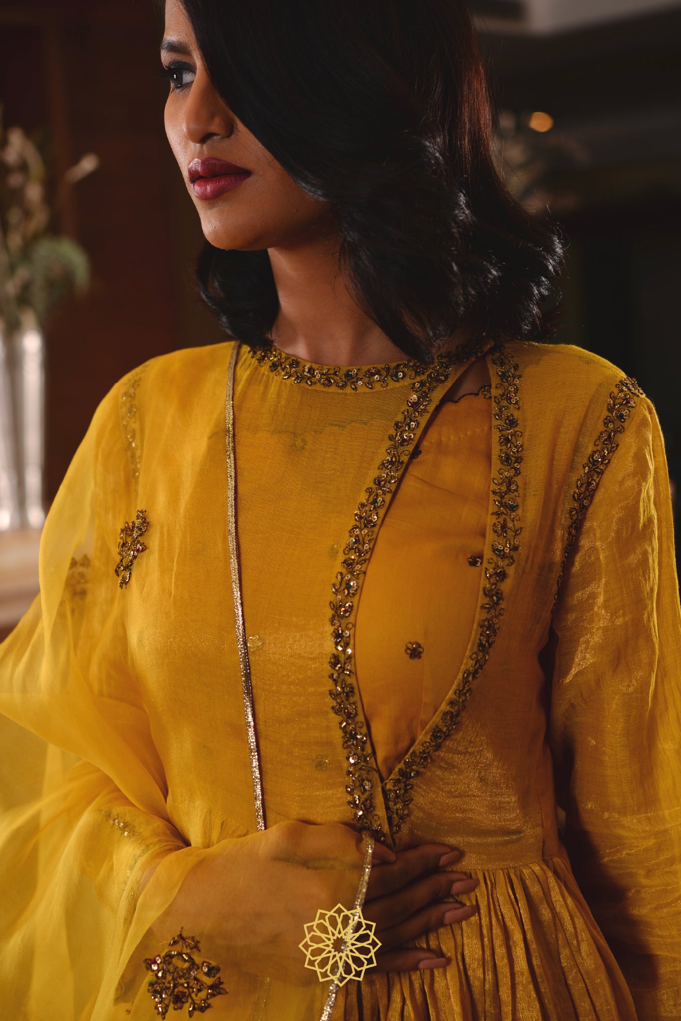 AMBER CHANDERI KURTA SET