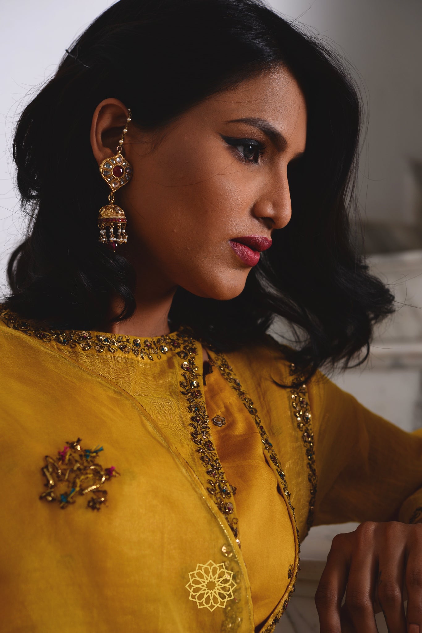 AMBER CHANDERI KURTA SET