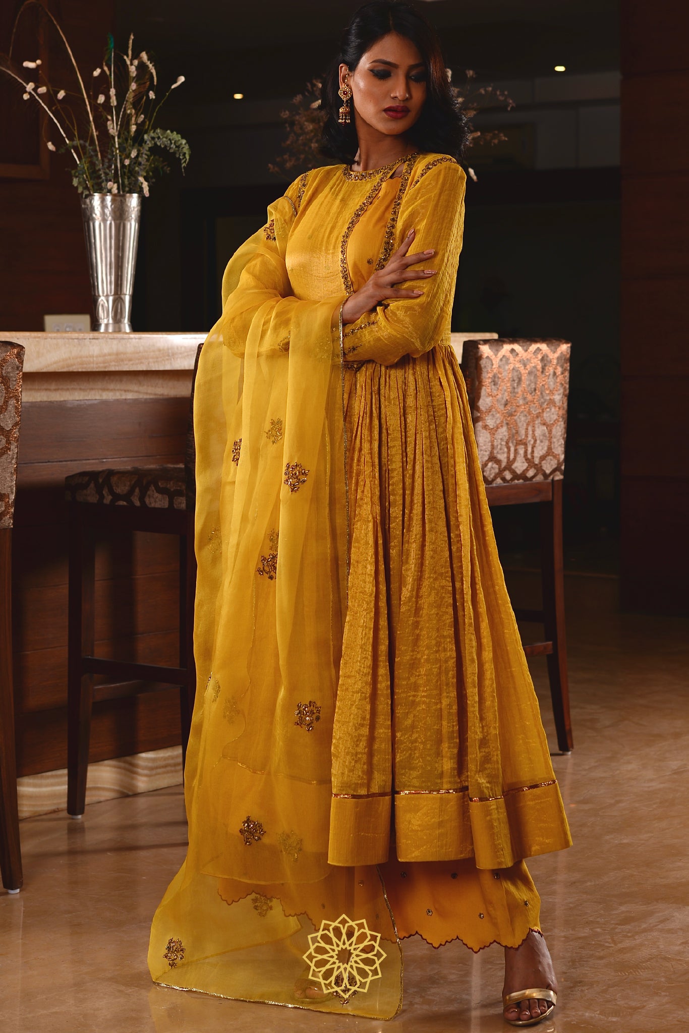AMBER CHANDERI KURTA SET