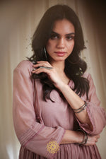 Load image into Gallery viewer, ONION PINK EMBROIDERED KURTA SET
