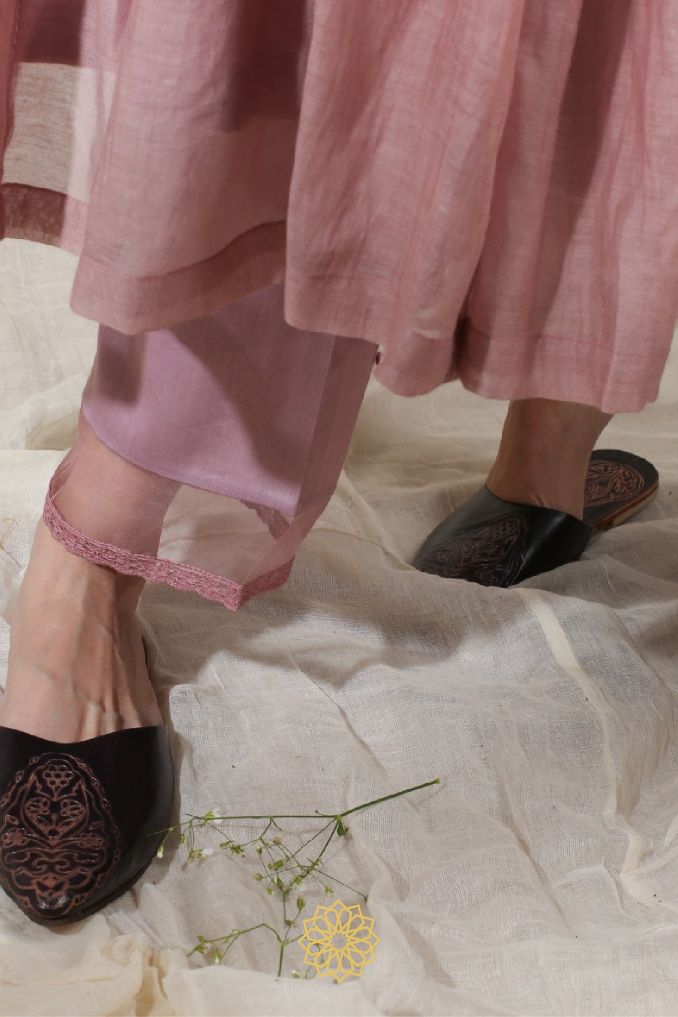 ONION PINK EMBROIDERED KURTA SET