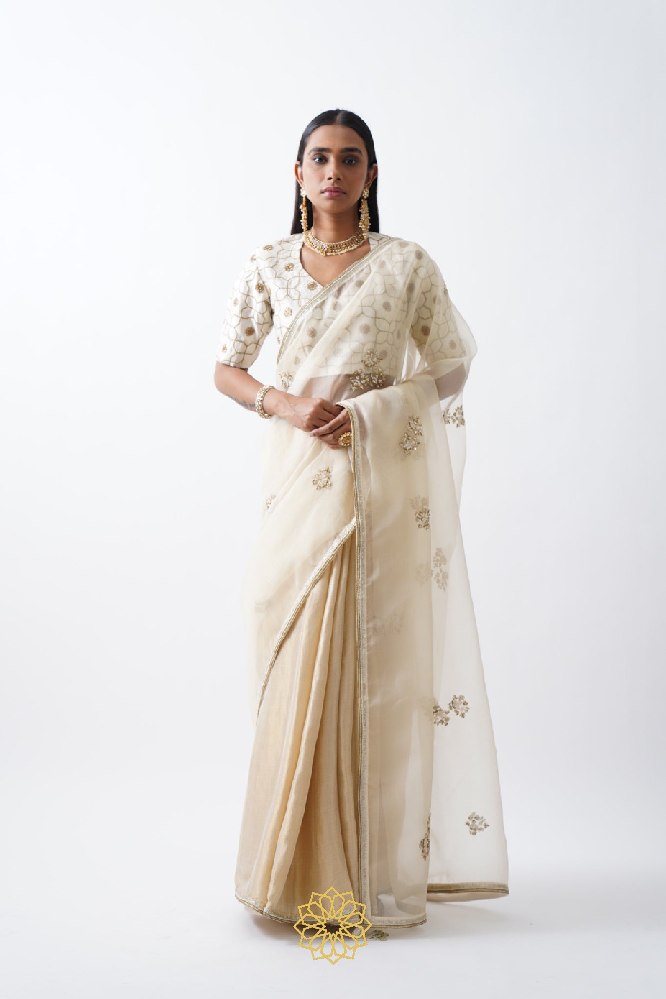 AVANTI GOLD BANARASI GEORGETTE EMBROIDERED SAREE