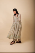 Load image into Gallery viewer, AASHI ALMOND HANDPRINTED SOFR CHANDERI MUL ANARKALI
