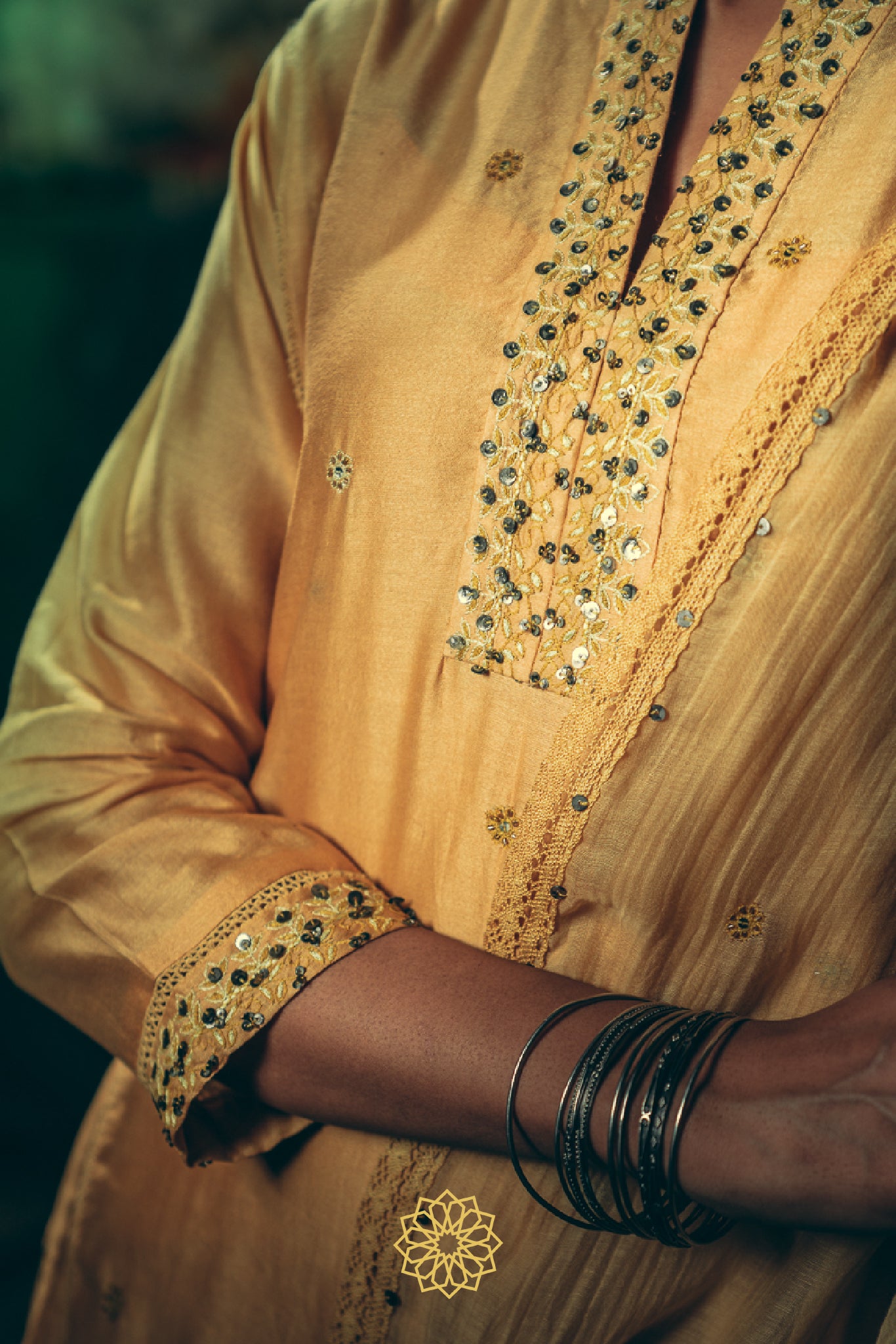 CANARY EMBROIDERED KALIDAR KURTA SET