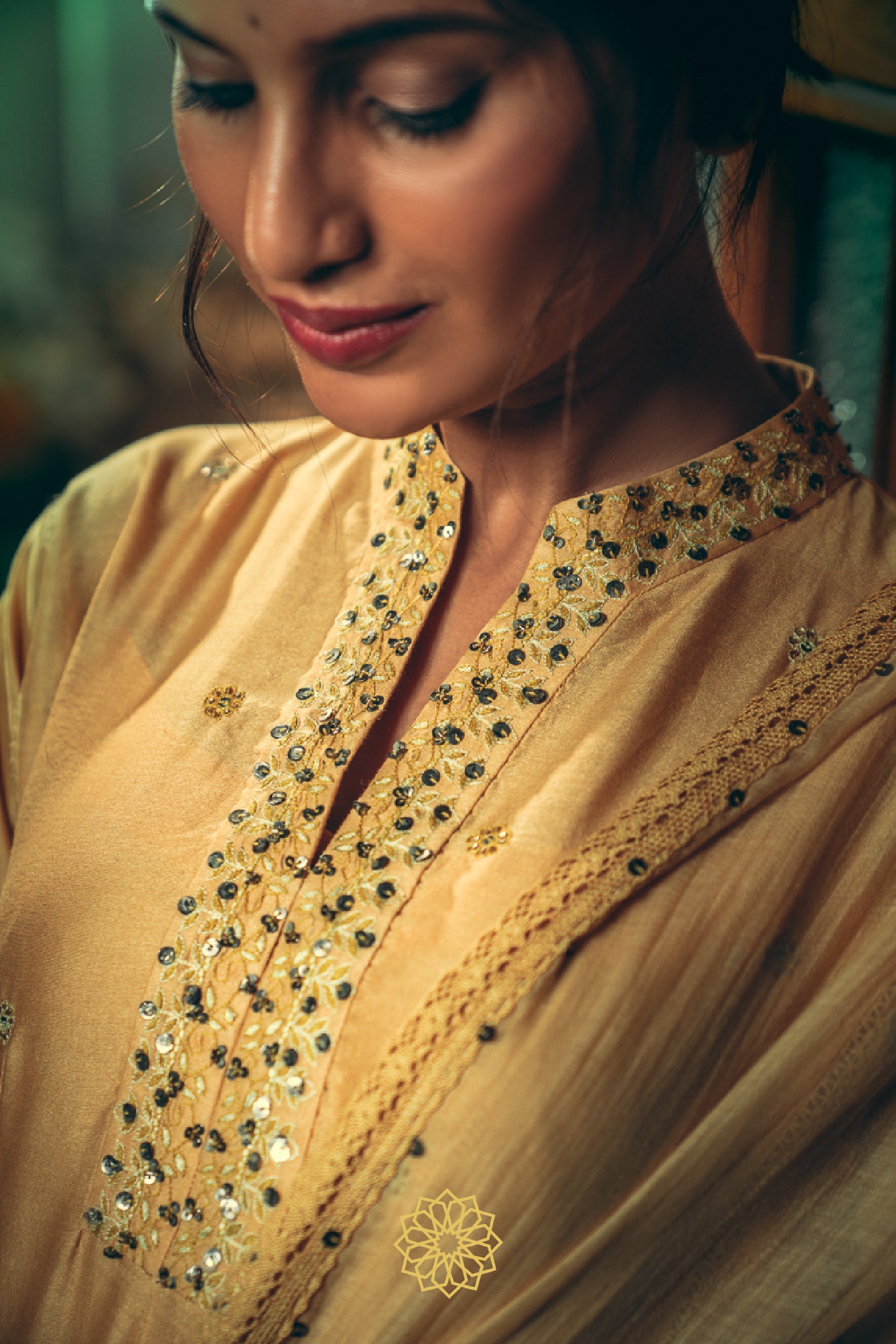 CANARY EMBROIDERED KALIDAR KURTA SET