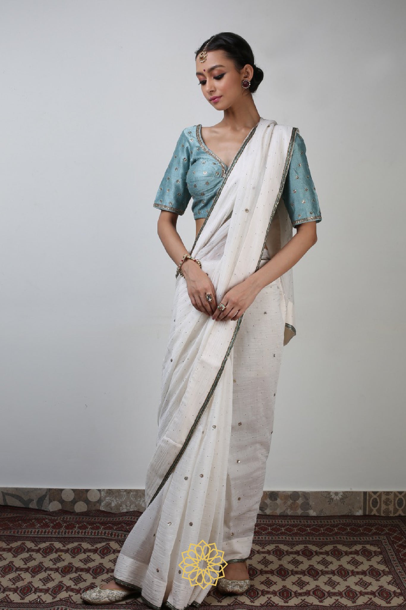 CHAND EMBROIDERED CHANDERI SAREE