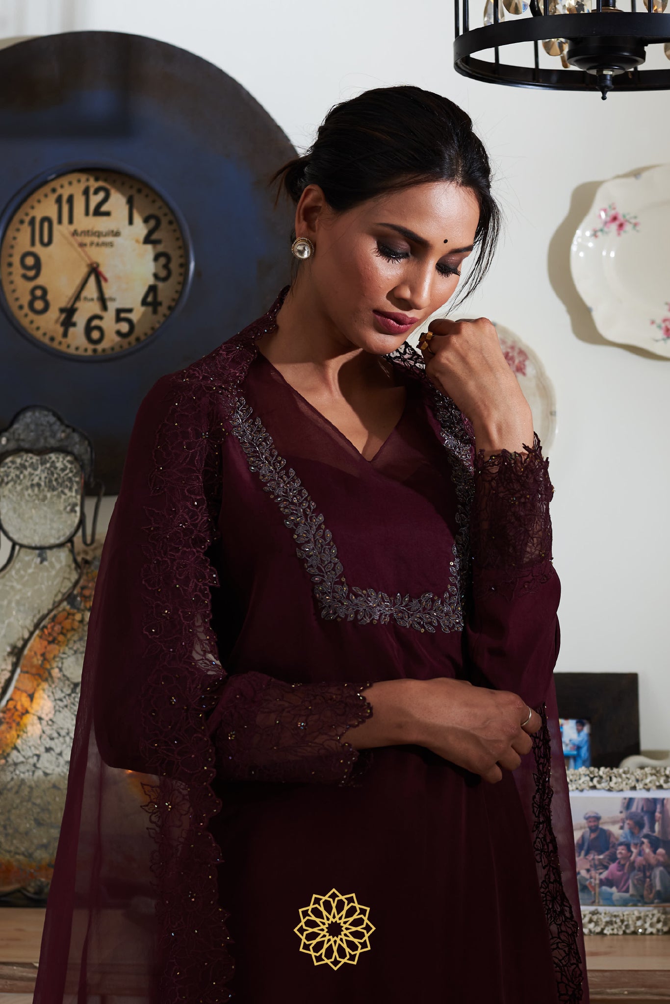 GARNET SILK KURTA SET