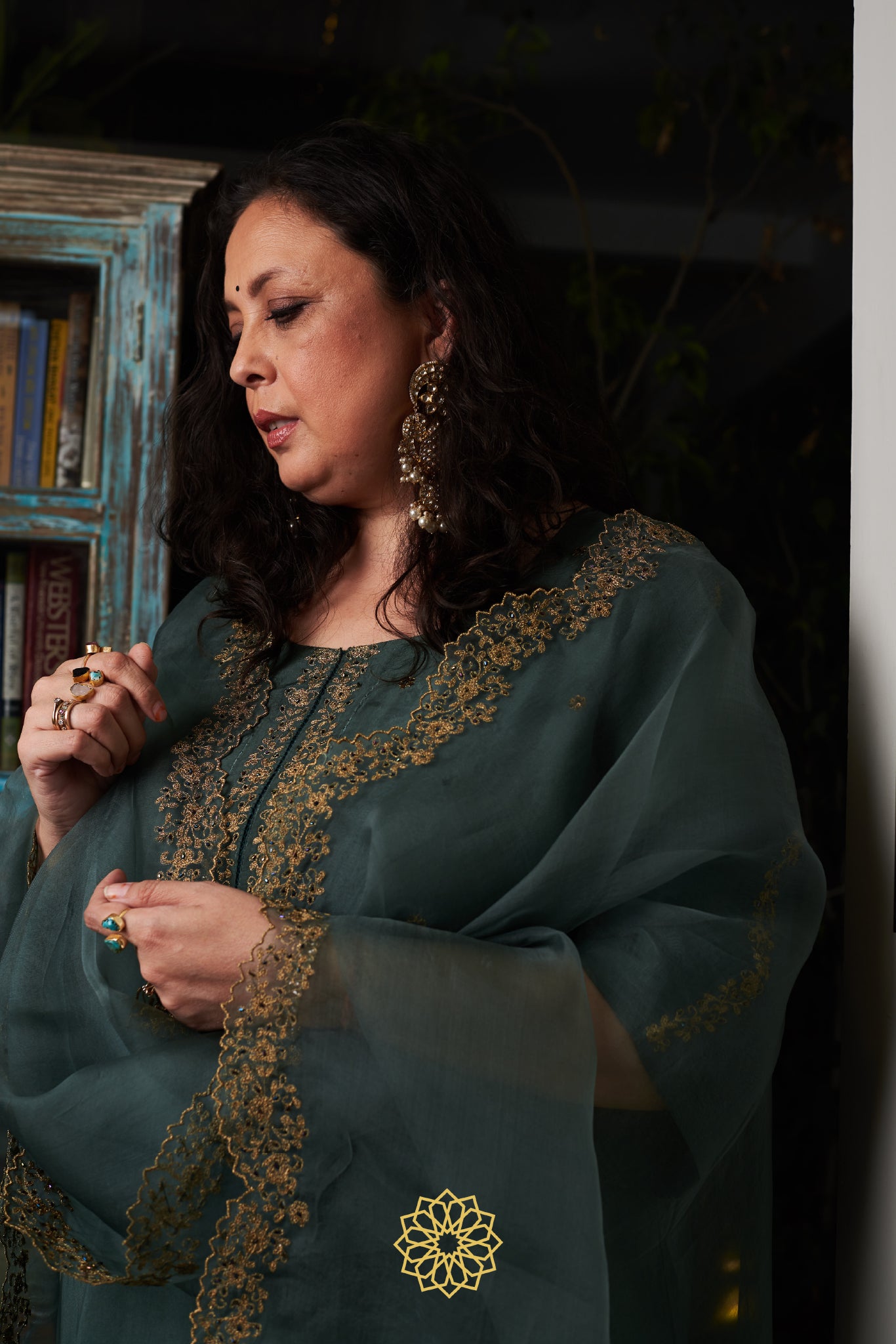GREEN & GOLD SILK KURTA SET