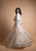 Load image into Gallery viewer, Rashi - Organza Mukaish Lehenga with Matching Dupatta and Delicate Chanderi Blouse, Each Piece Adorned with Handcrafted Ari-Zardozi Embroidery
