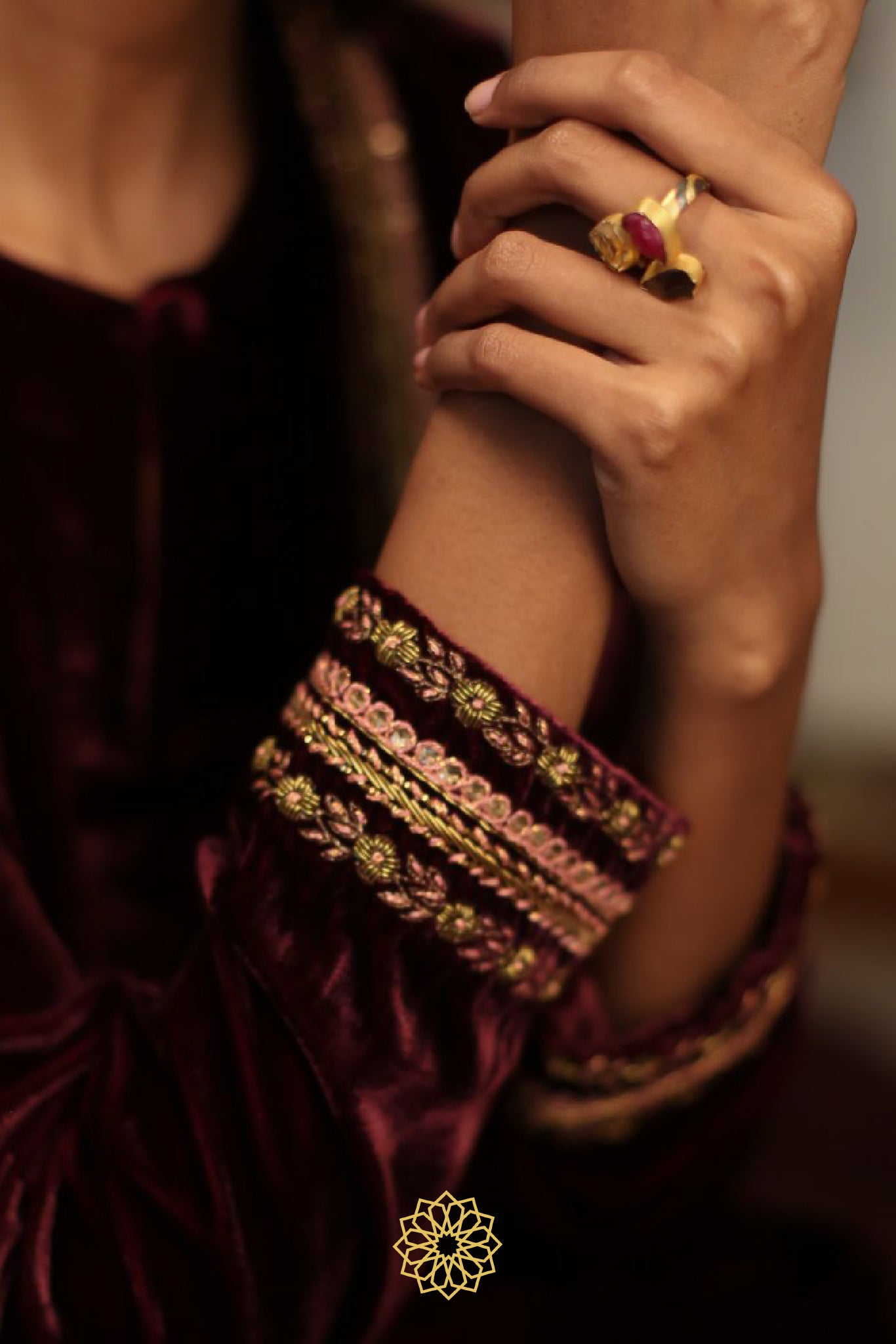 GUL EMBROIDERED VELVET KURTA SET