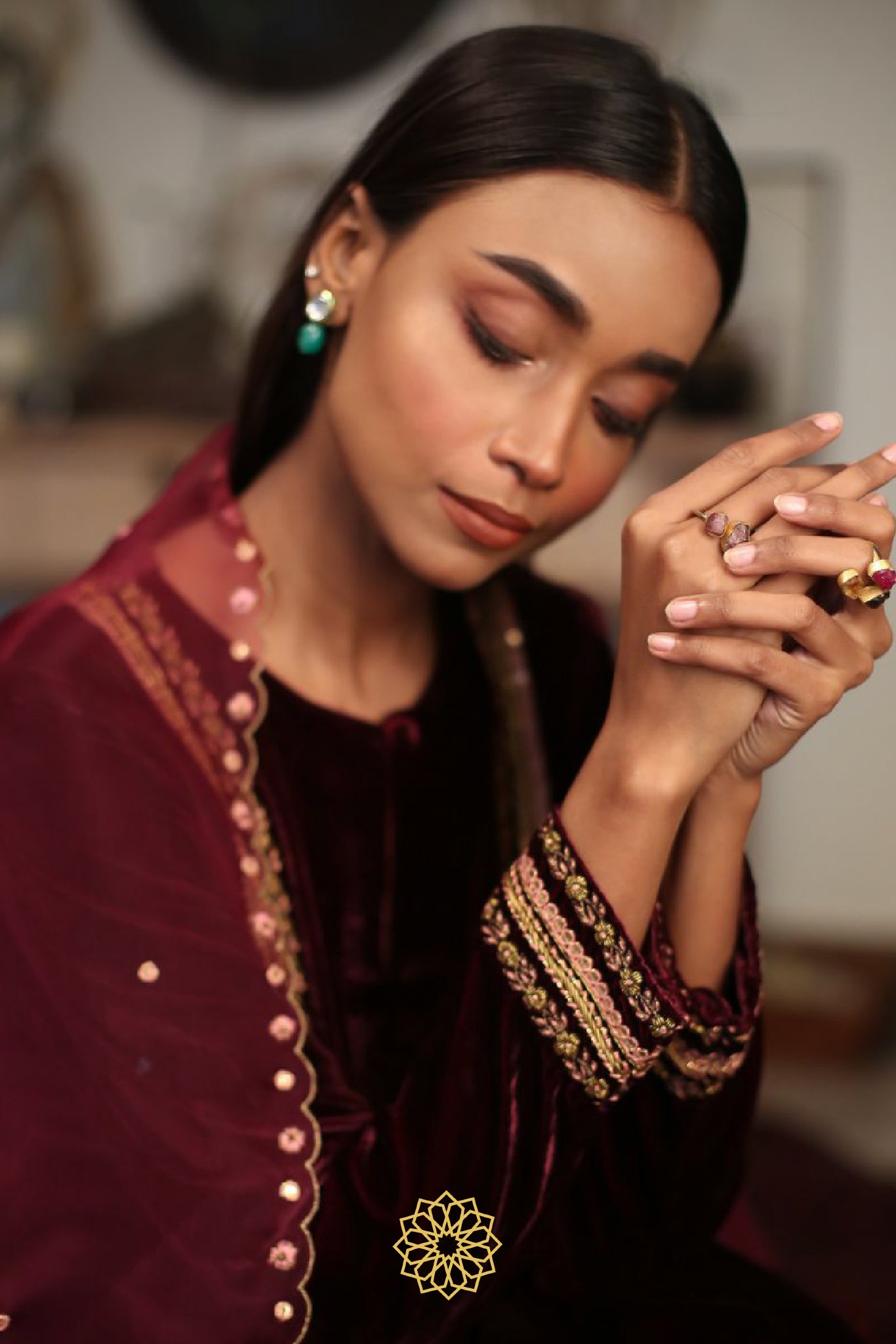 GUL EMBROIDERED VELVET KURTA SET