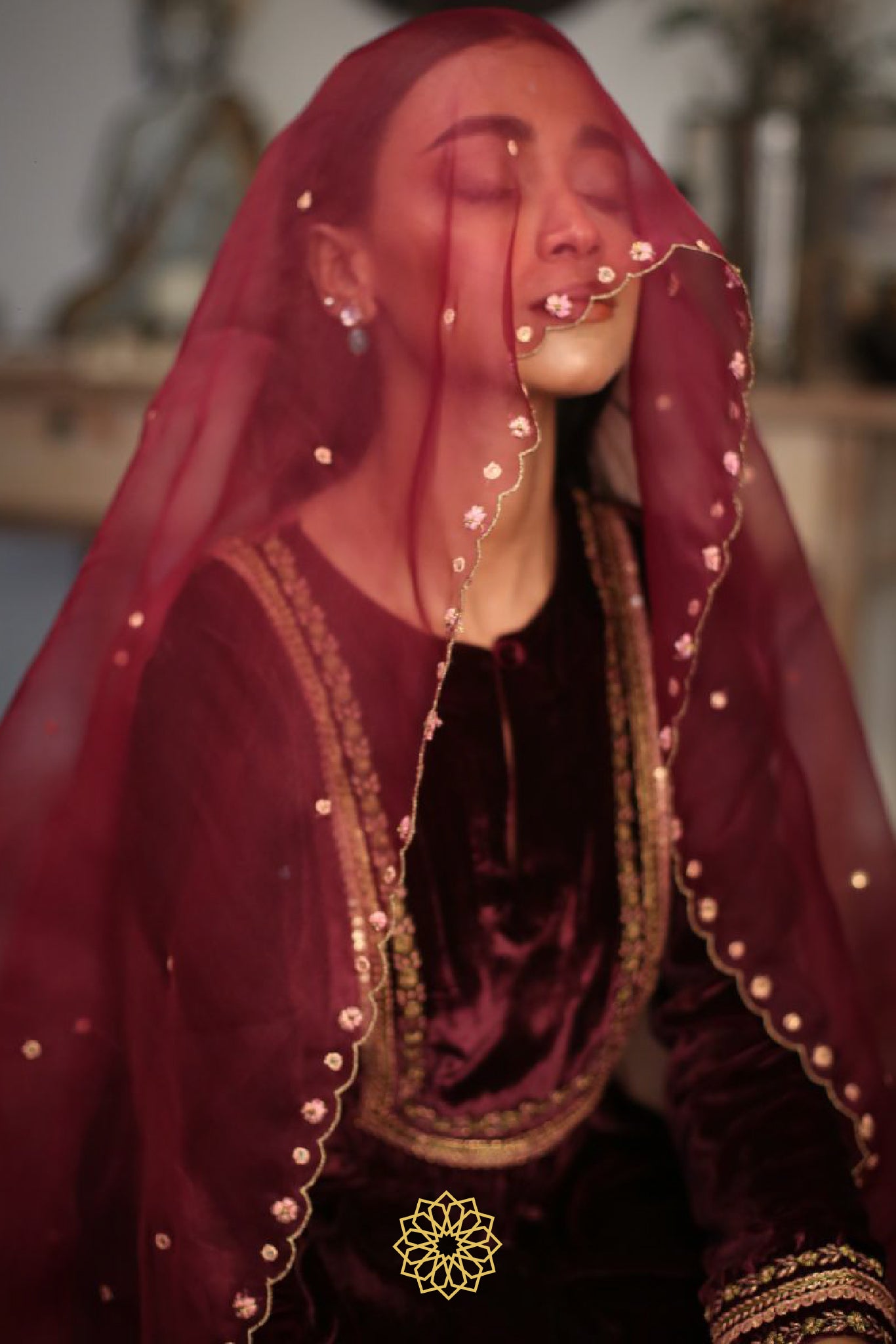 GUL EMBROIDERED VELVET KURTA SET