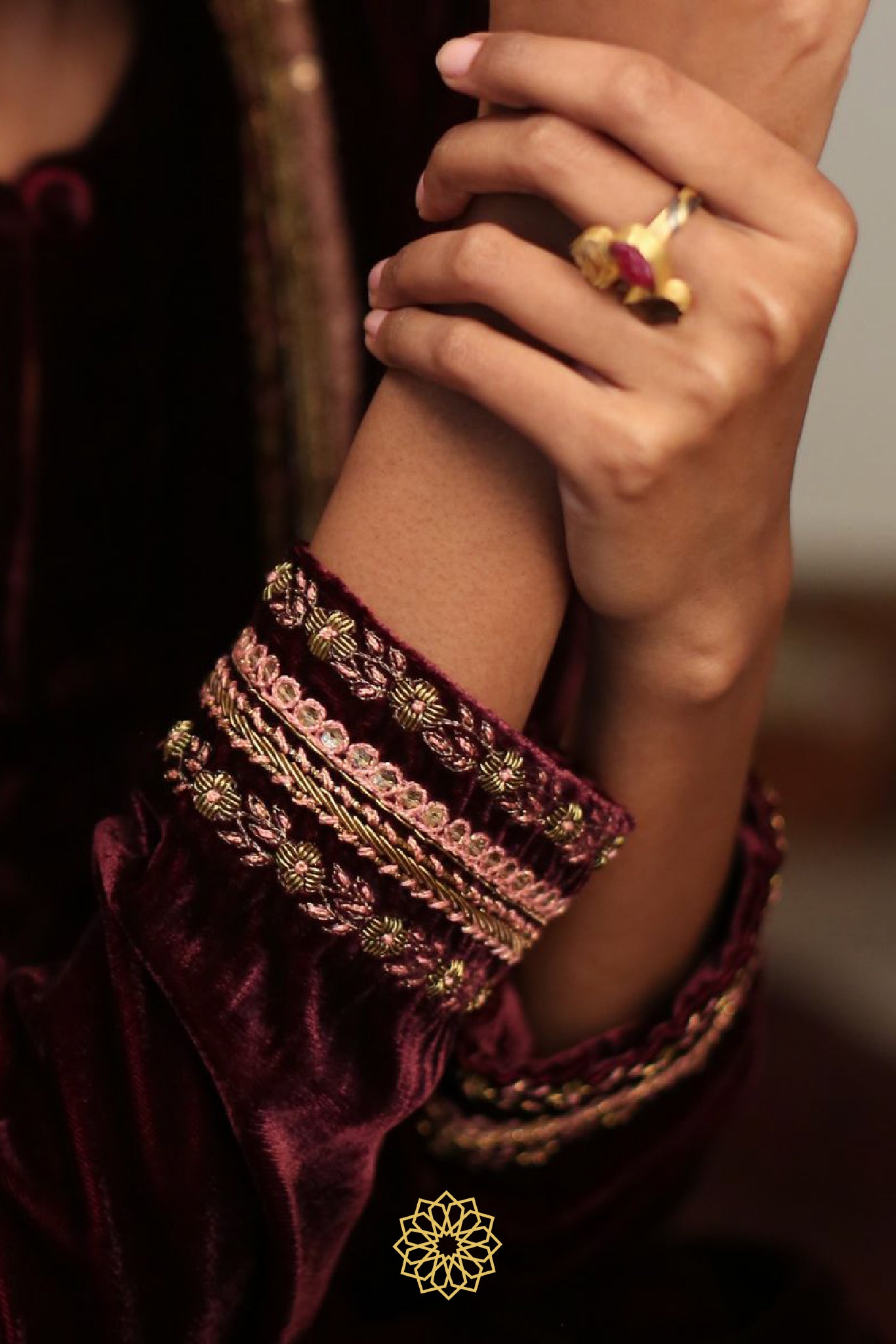 GUL EMBROIDERED VELVET KURTA SET