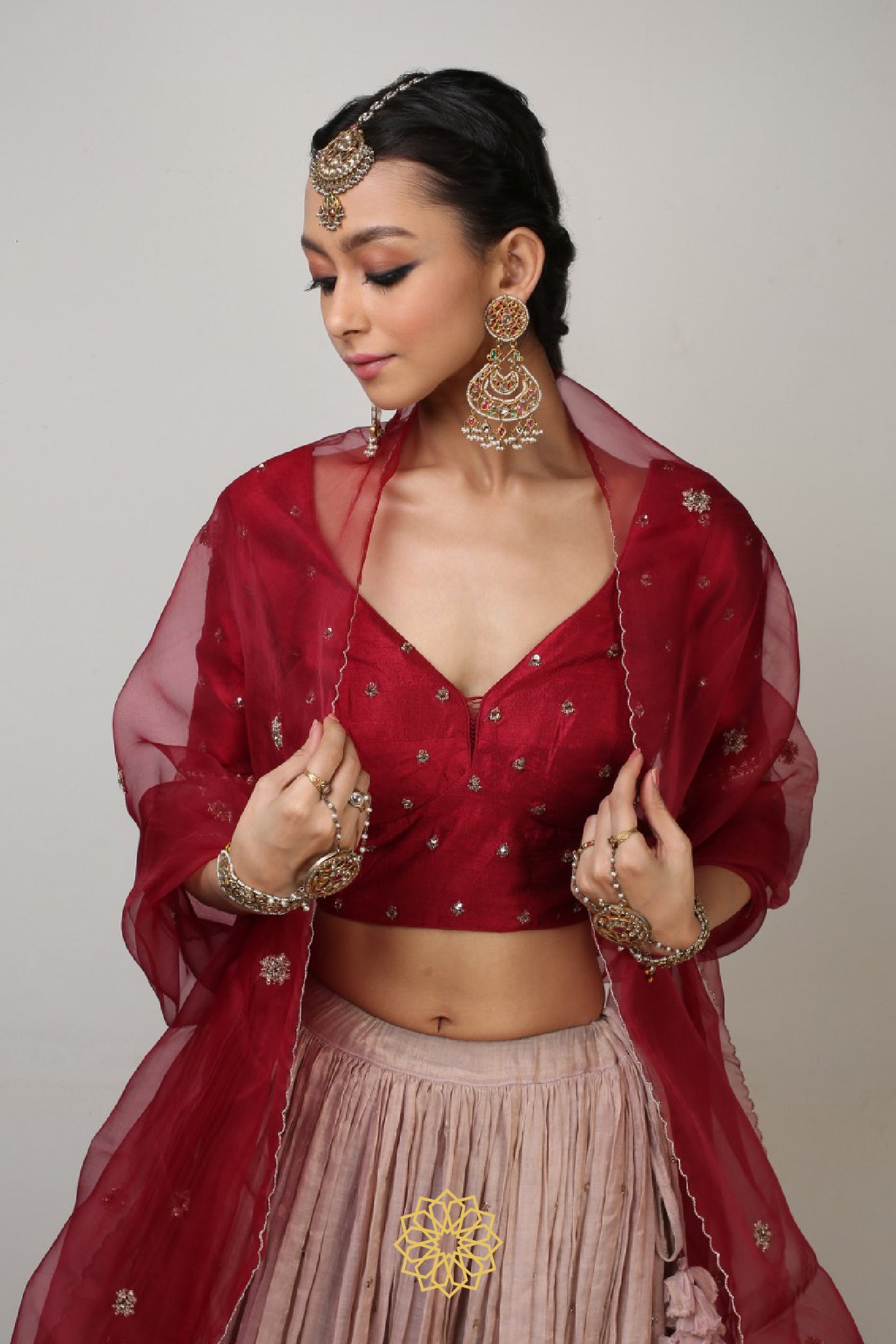 ISHKA EMBROIDERED TISSUE LEHENGA