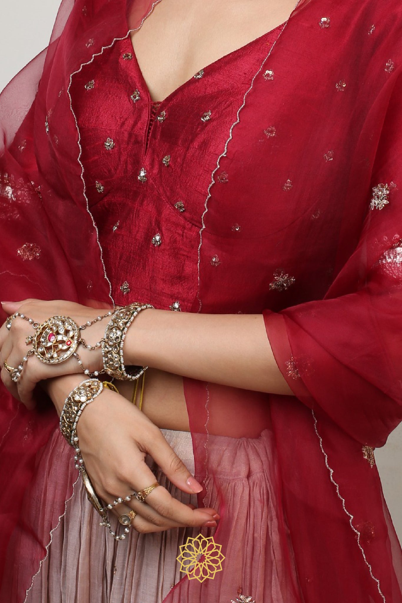 ISHKA EMBROIDERED TISSUE LEHENGA