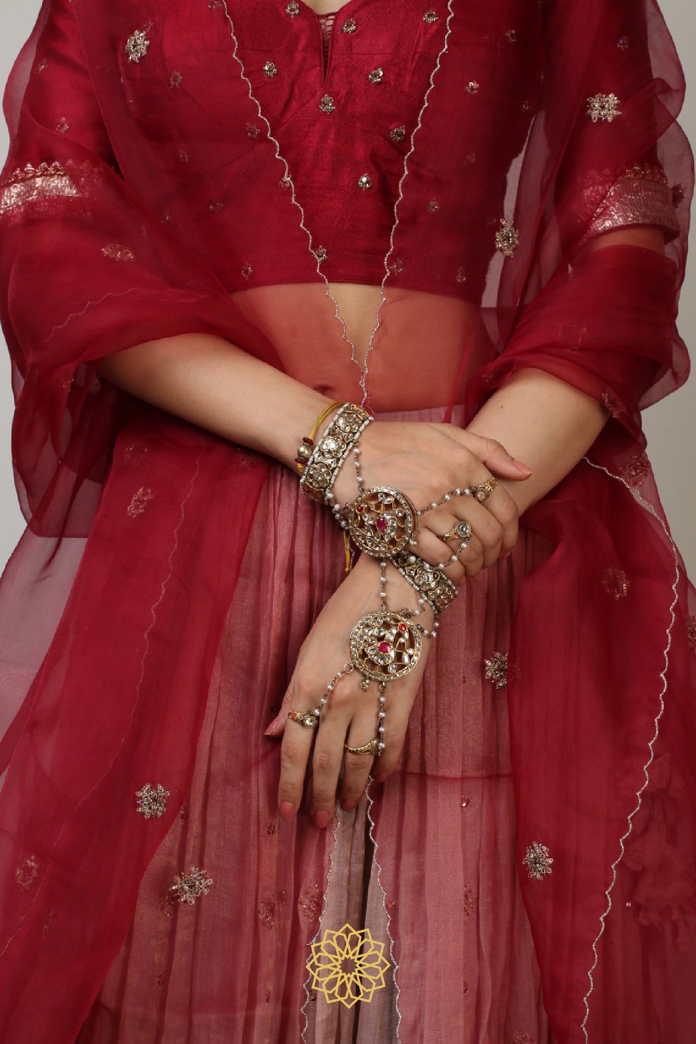 ISHKA EMBROIDERED TISSUE LEHENGA