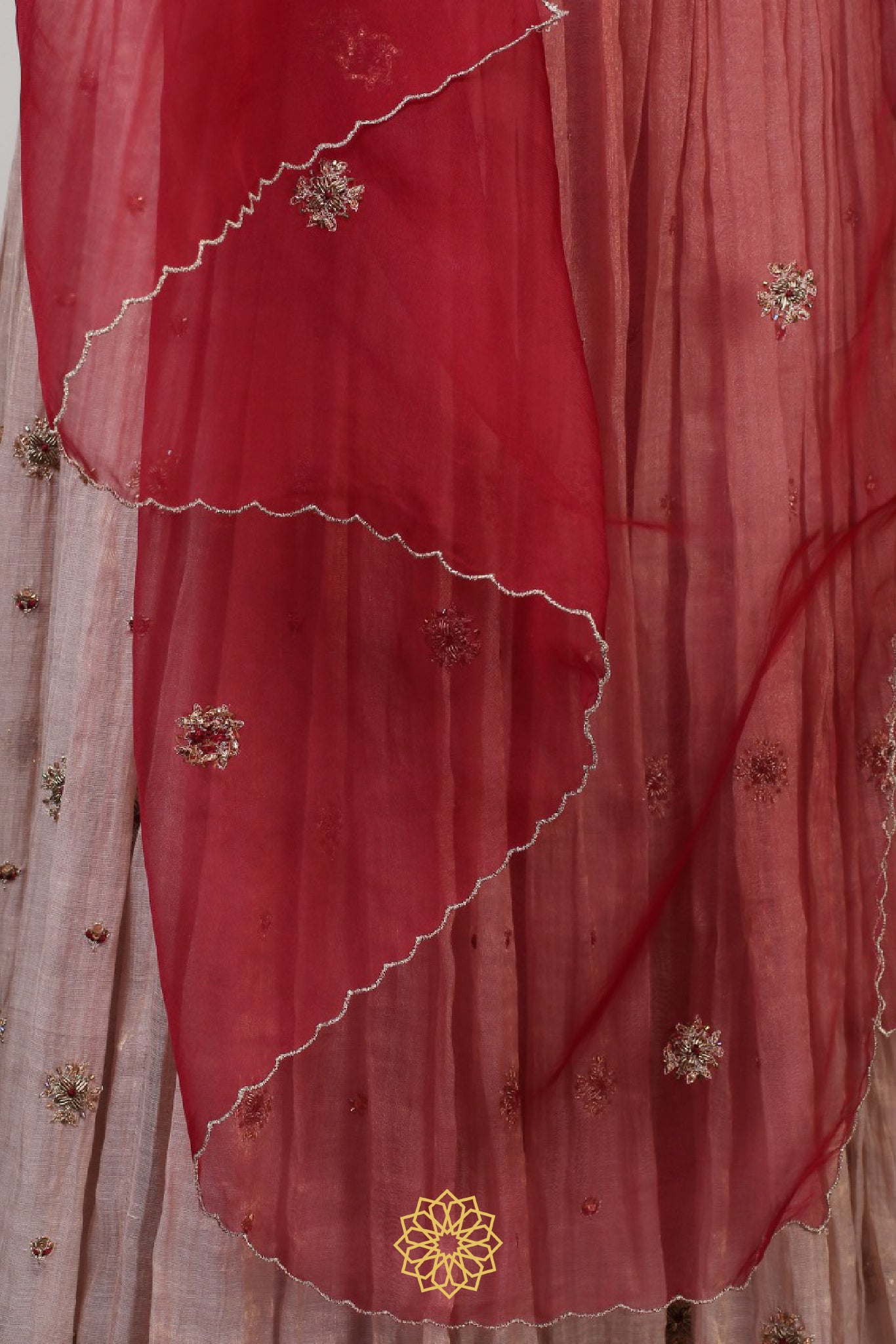 ISHKA EMBROIDERED TISSUE LEHENGA