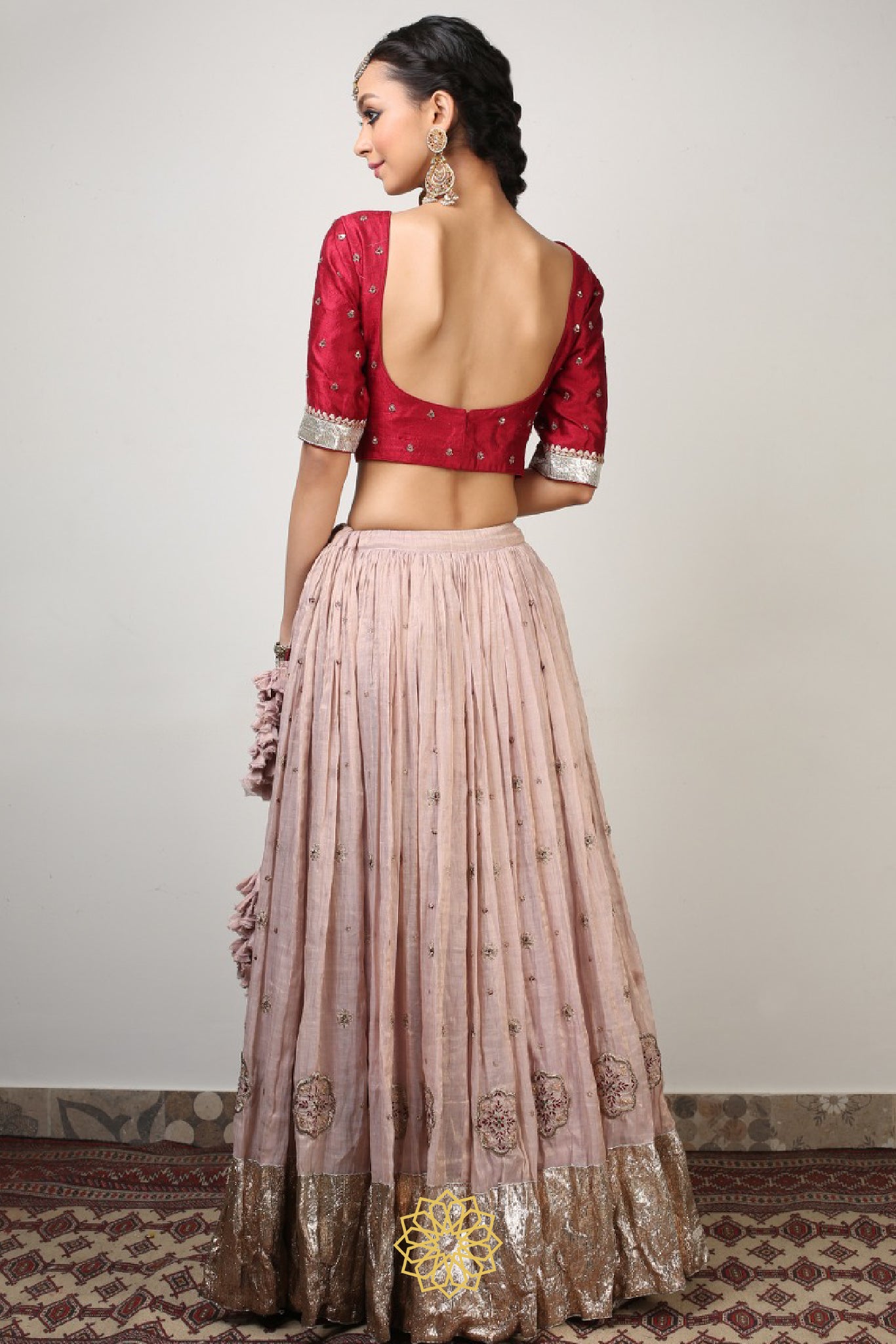 ISHKA EMBROIDERED TISSUE LEHENGA