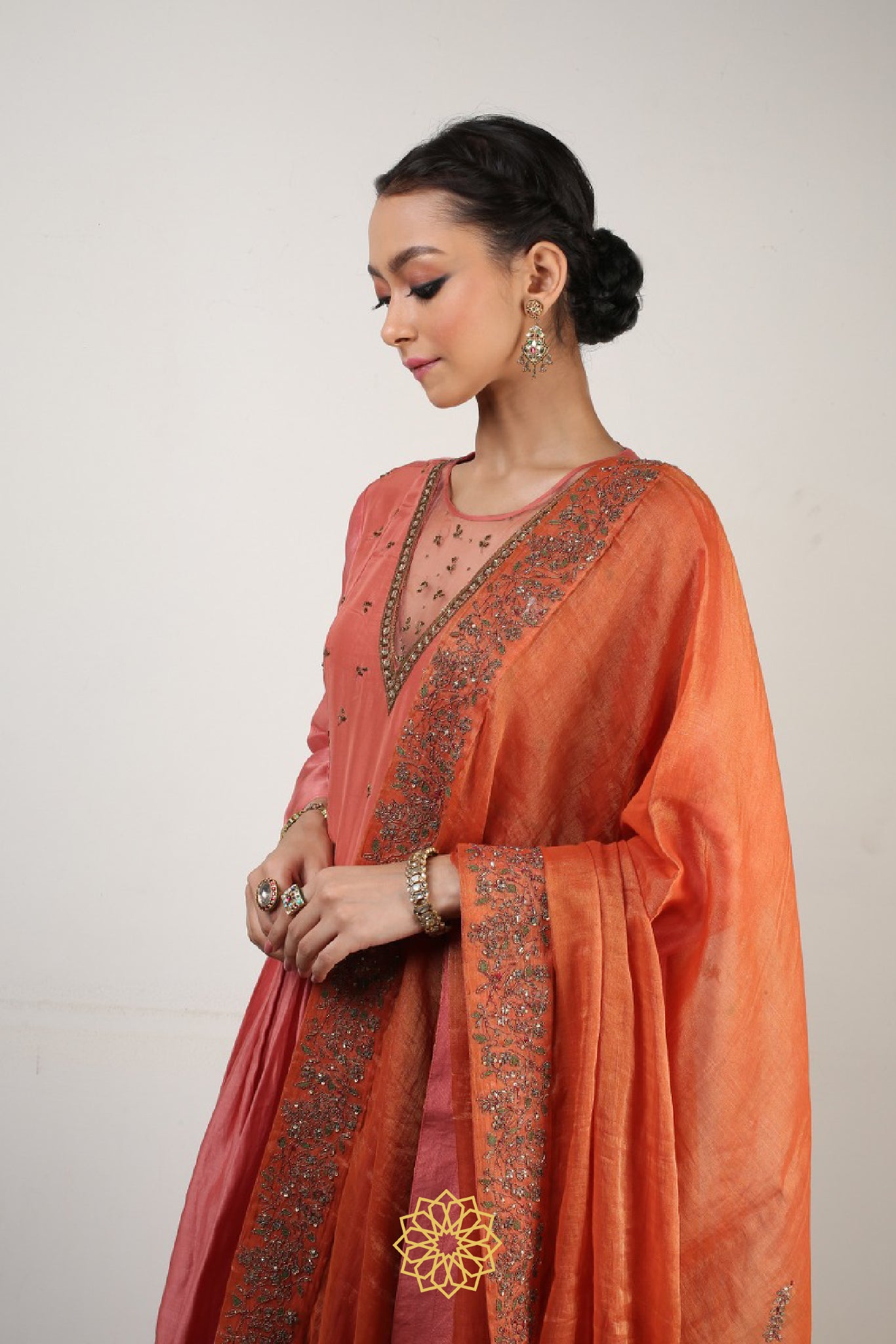 KYRA HABOTAI SILK EMBROIDERED KURTA SET WITH DUPATTA