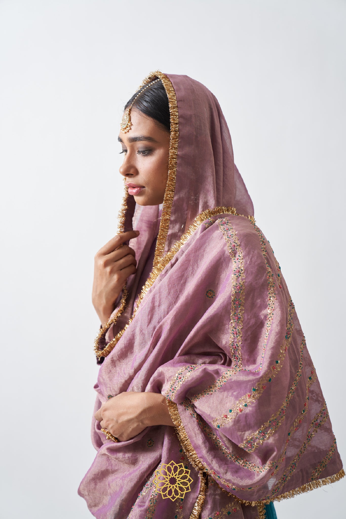 MIRA TURQUOISE CHANDERI MAL EMBROIDERED LEHENGA