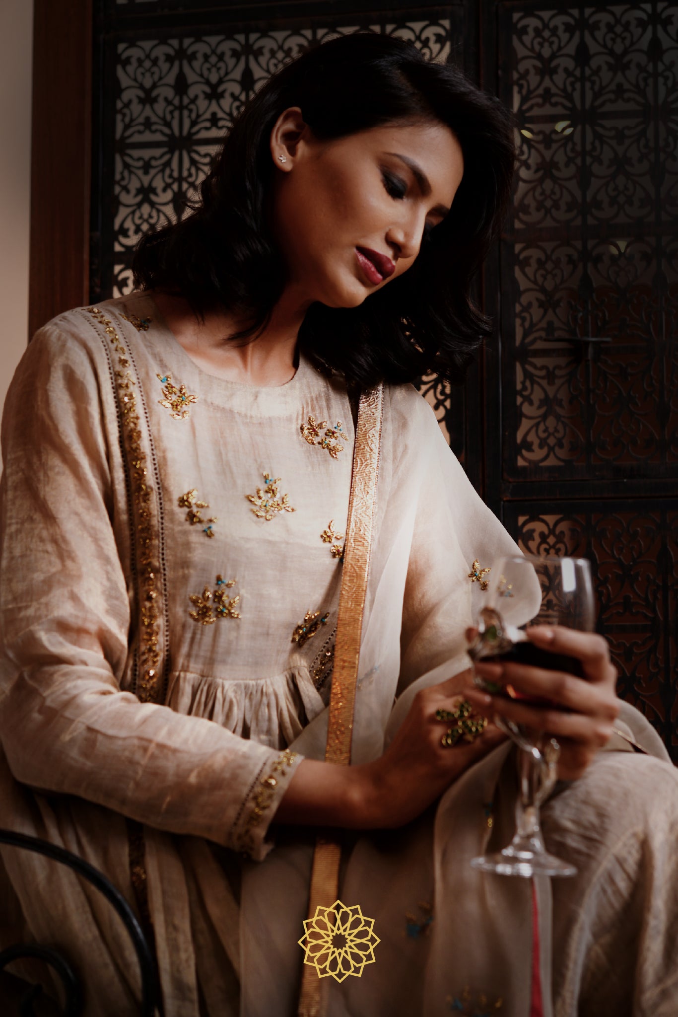 MOON TISSUE CHANDERI KURTA SET