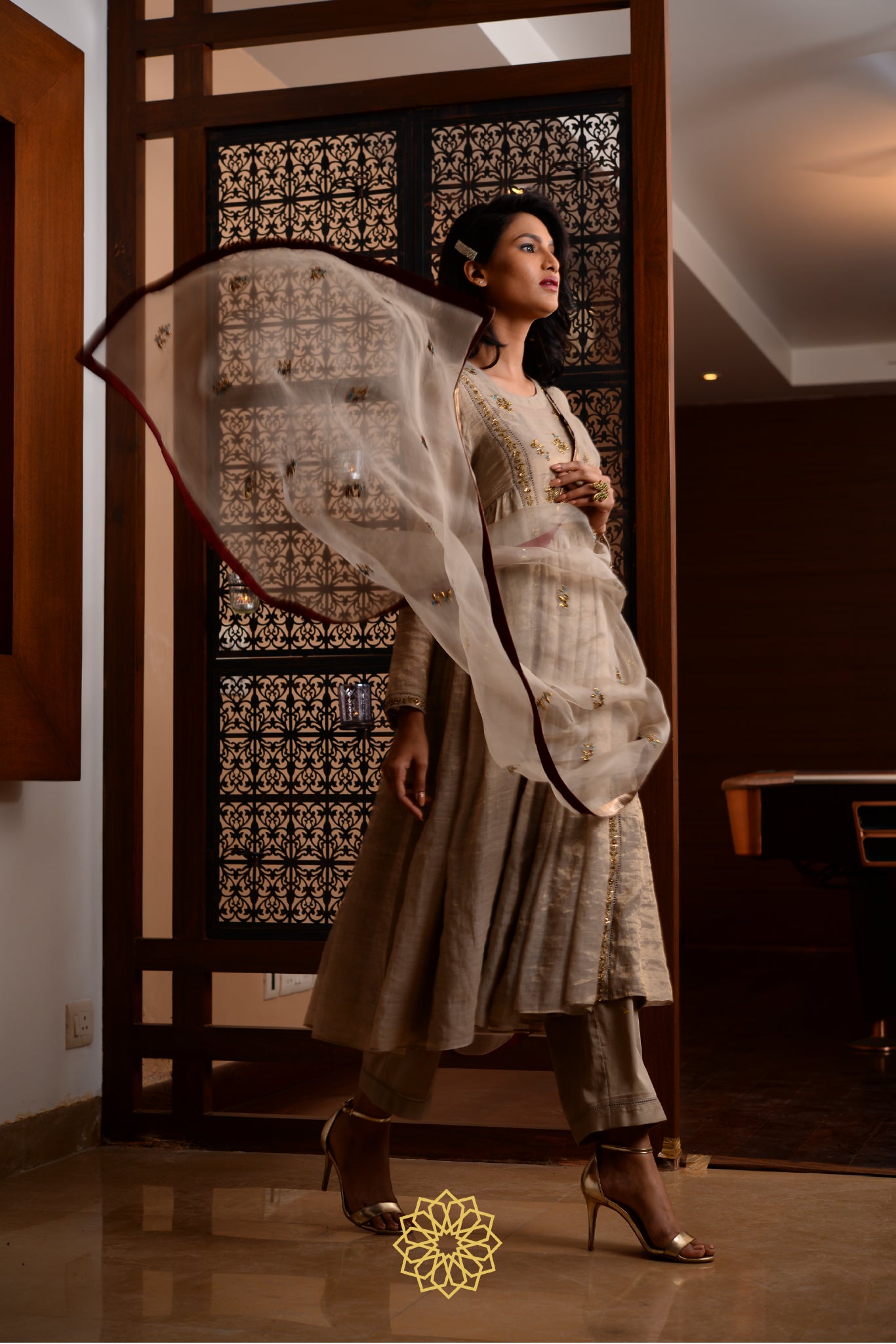 MOON TISSUE CHANDERI KURTA SET