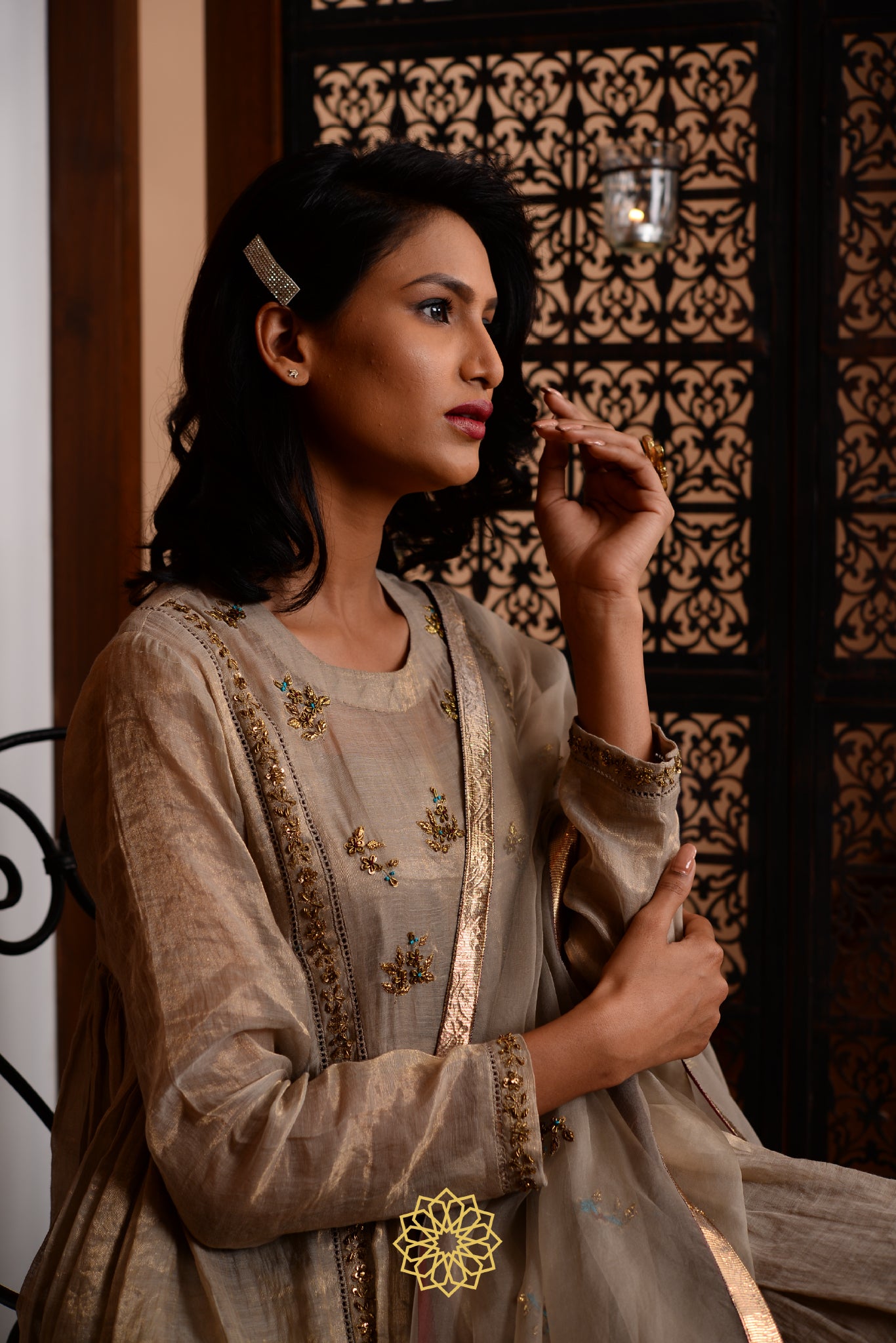 MOON TISSUE CHANDERI KURTA SET