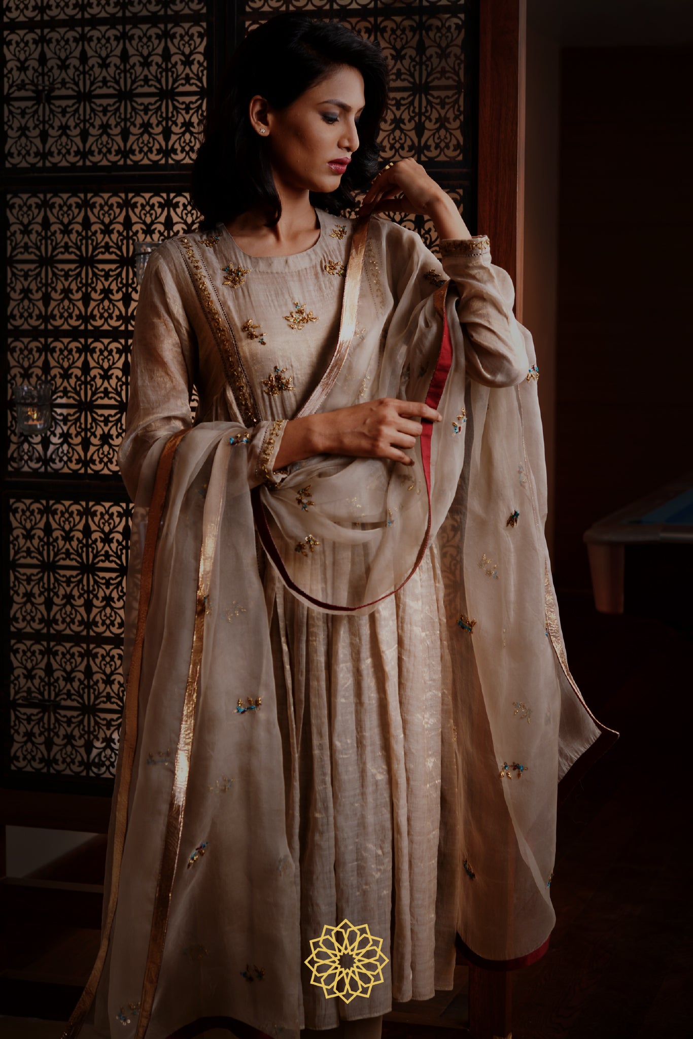 MOON TISSUE CHANDERI KURTA SET