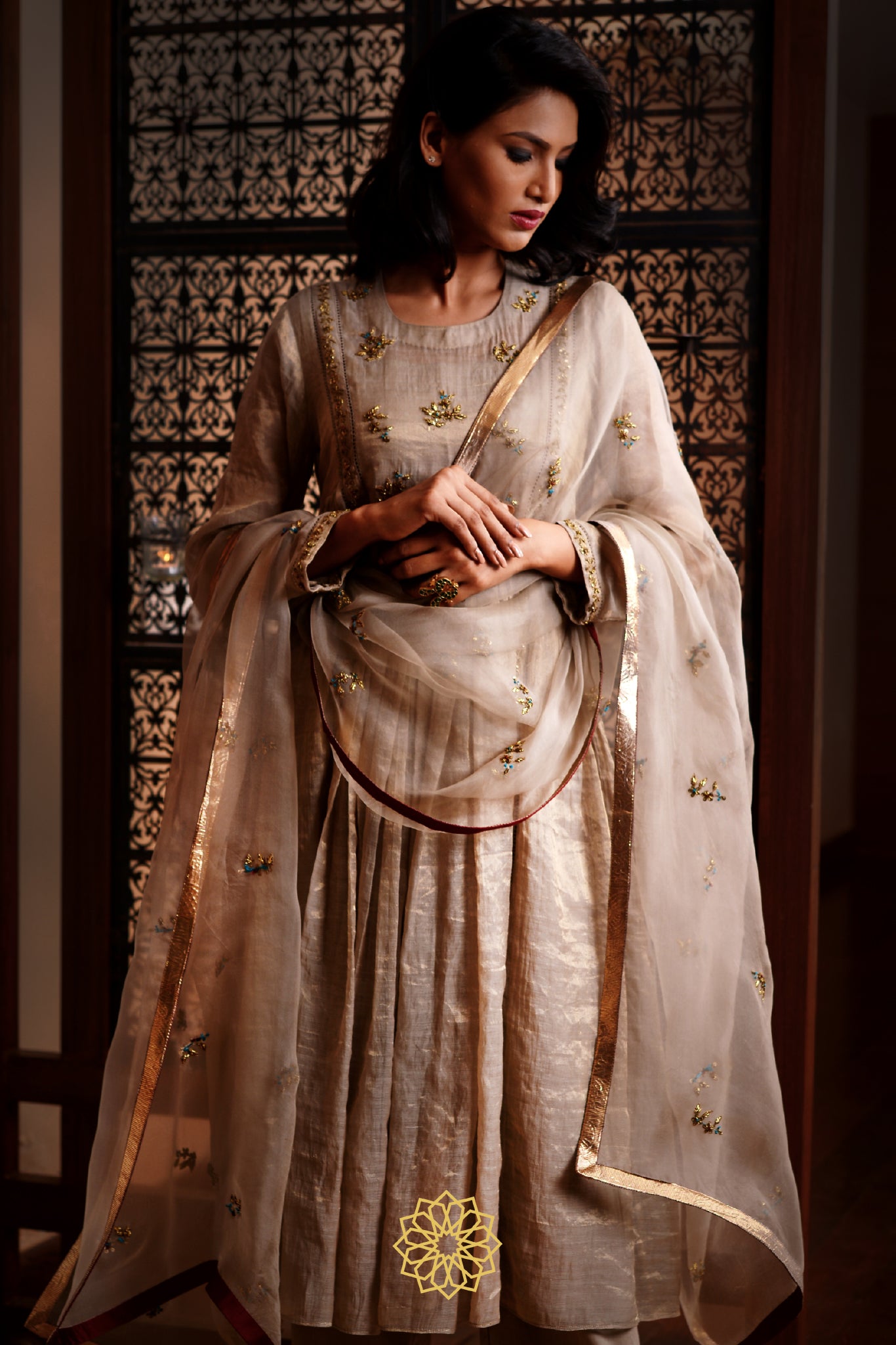 MOON TISSUE CHANDERI KURTA SET