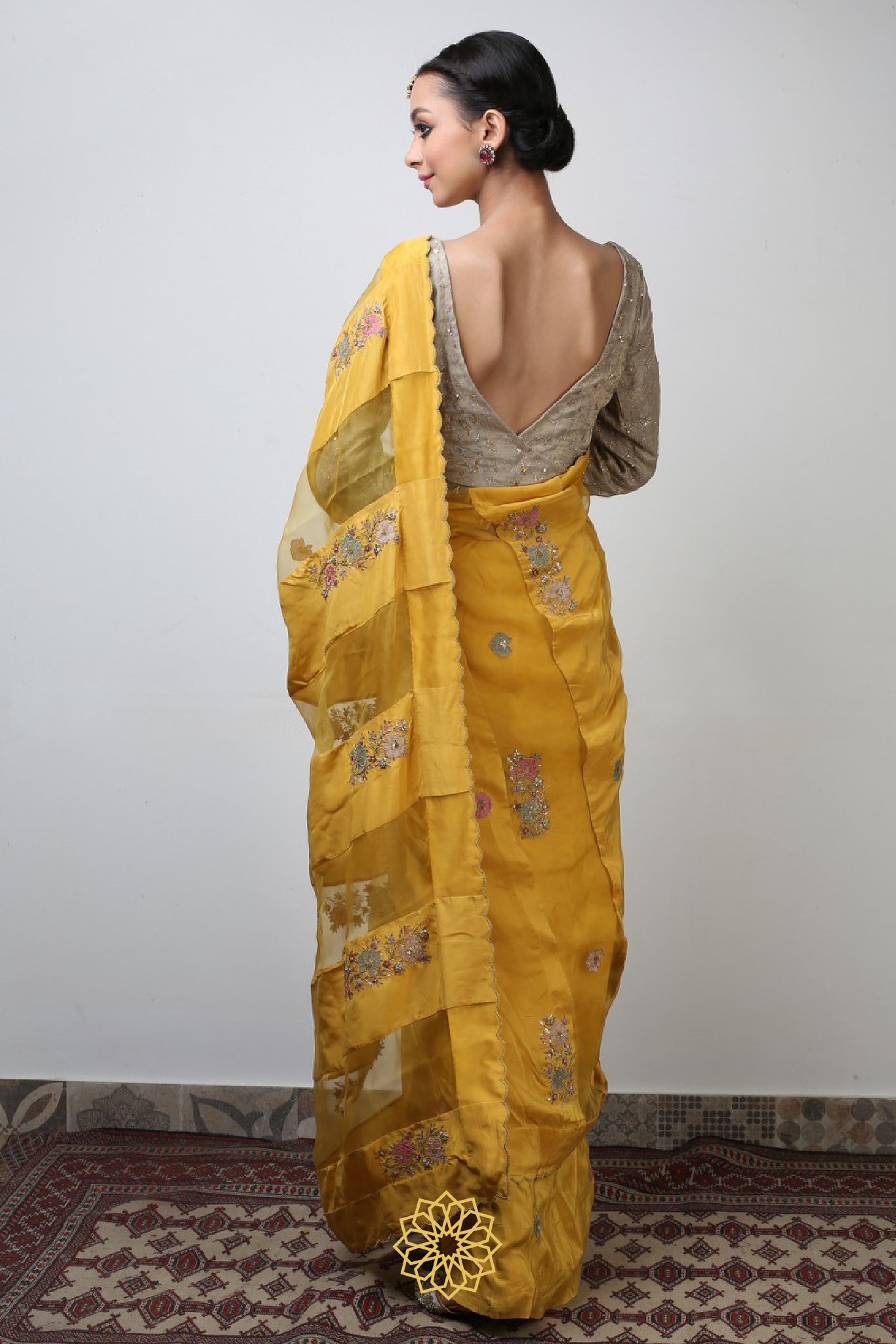 PAVNI EMBROIDERED SAREE WITH BLOUSE