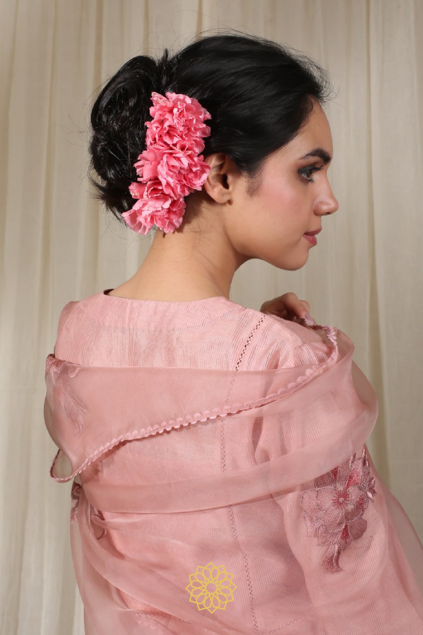 PEACH EMBROIDERED KURTA SET