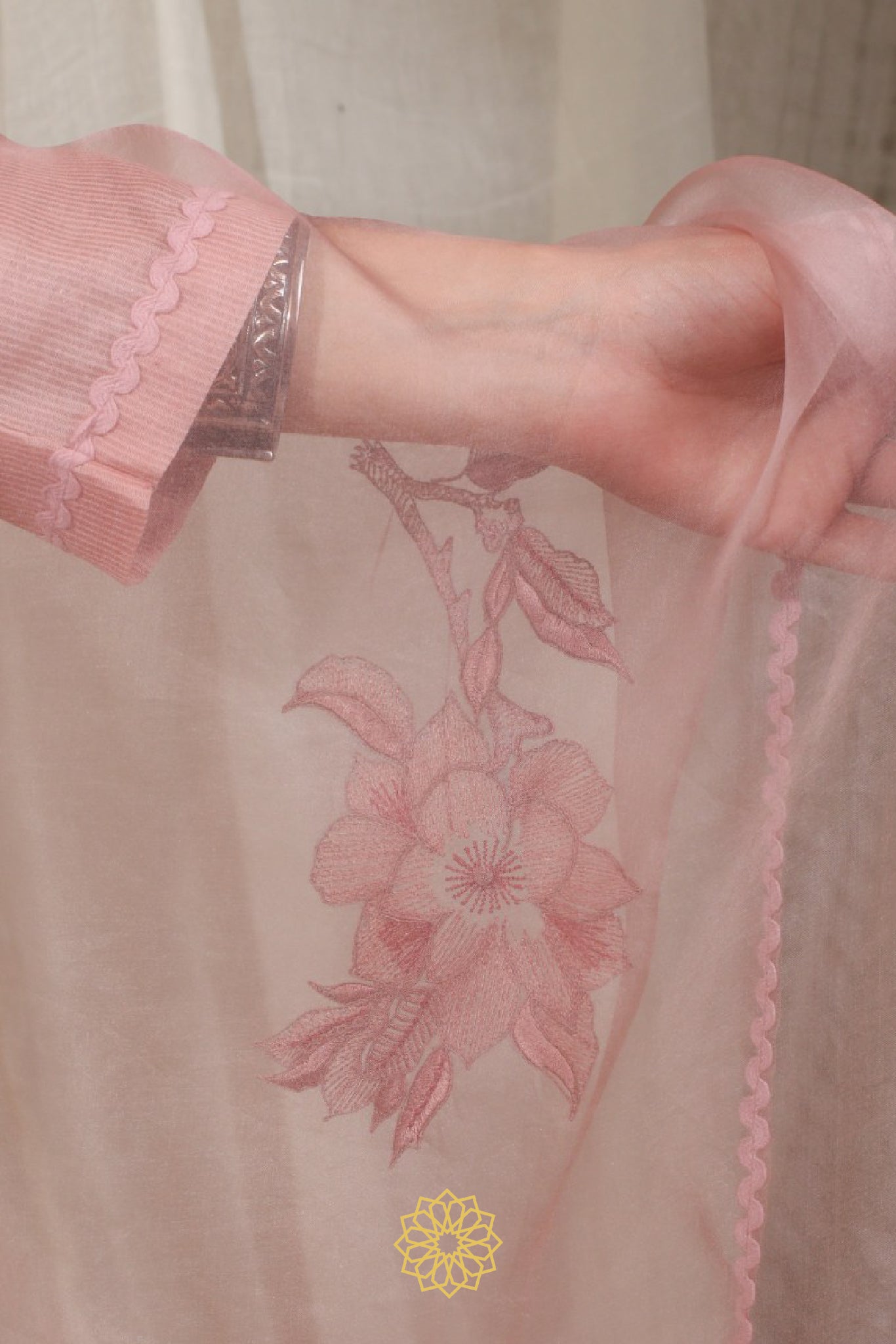 PEACH EMBROIDERED KURTA SET