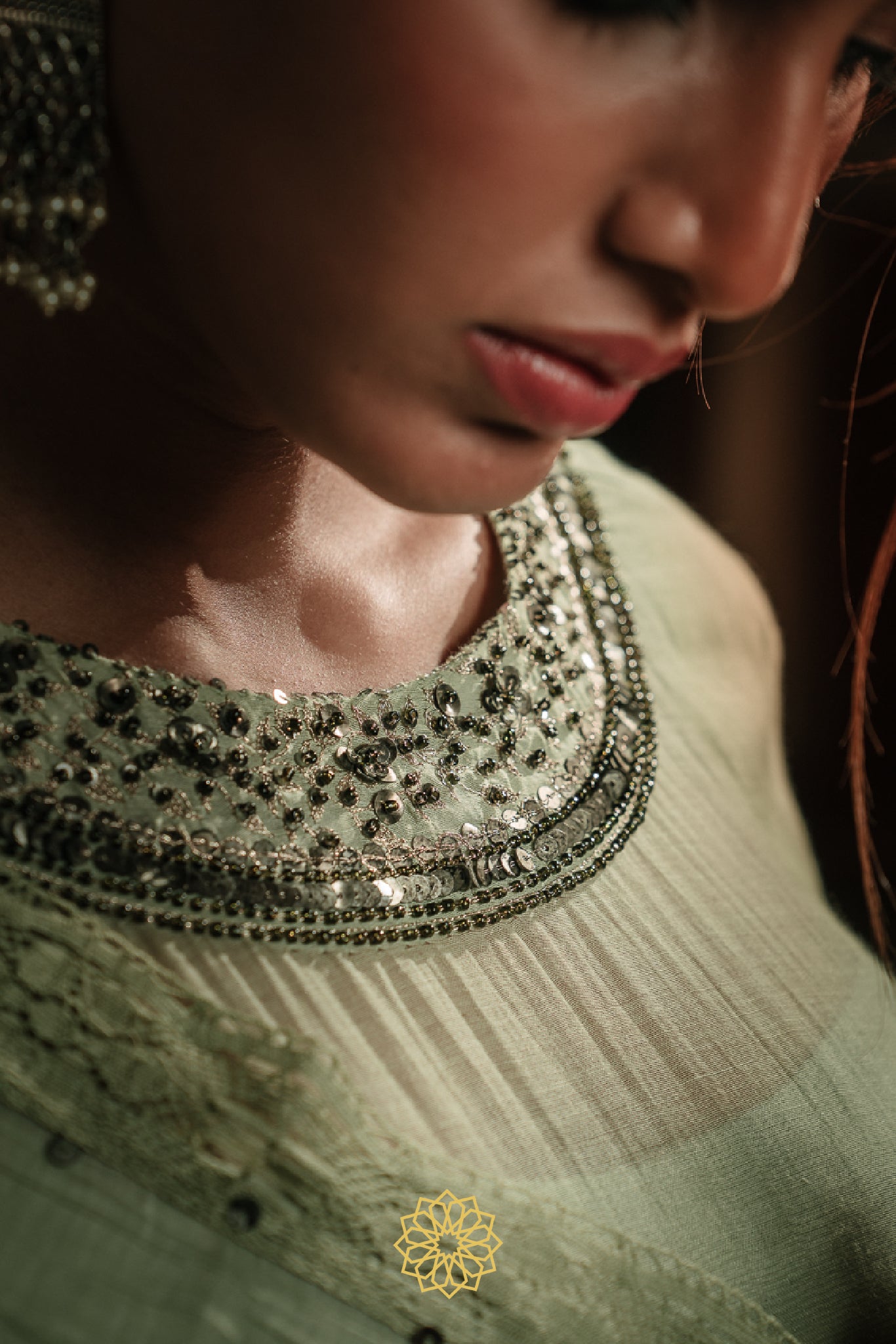 PISTACHIO GREEN EMBROIDERED ANARKALI SET