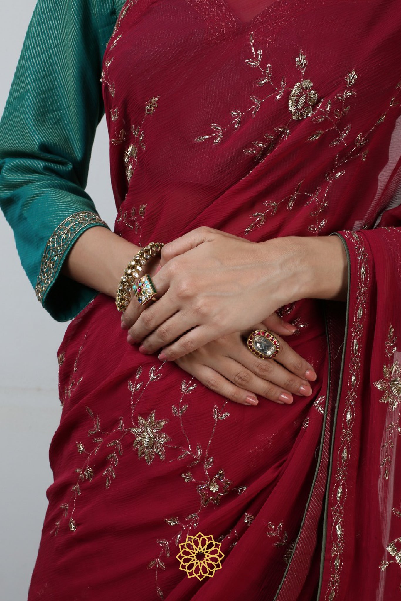 RUBI EMBROIDERED CHIFFON SAREE